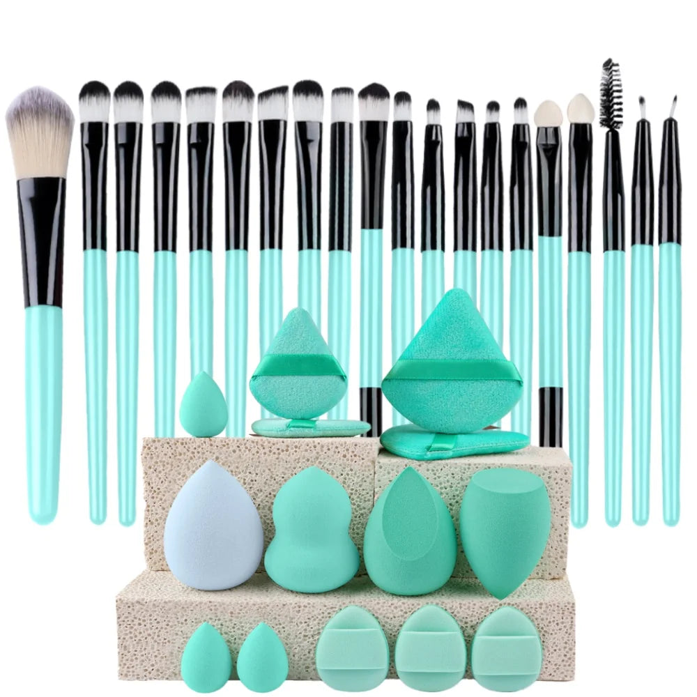 Premium Synthetic Kabuki Makeup Brush Set – Foundation, Concealer, Powder, Blush & Eye Blending Brushes