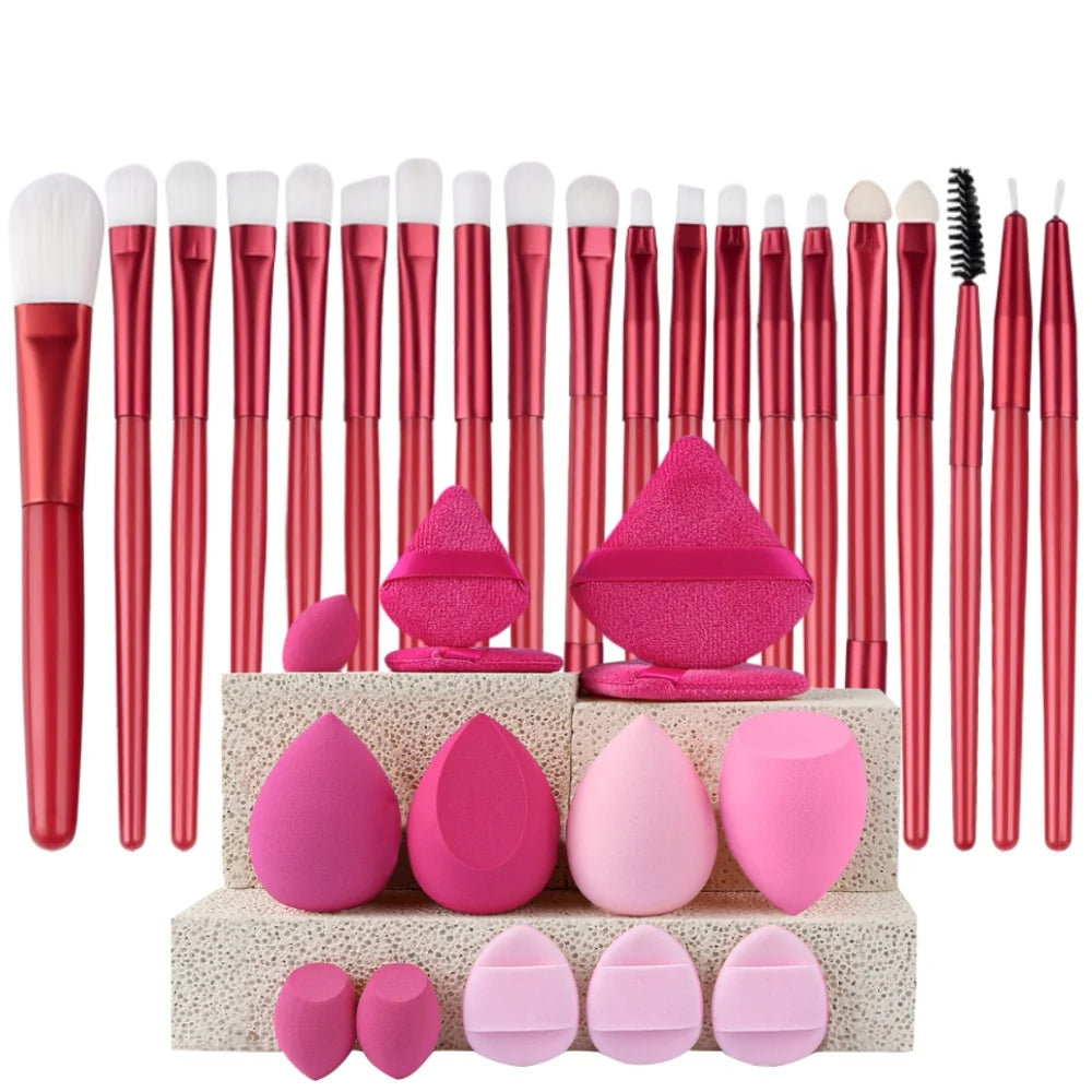 Premium Synthetic Kabuki Makeup Brush Set – Foundation, Concealer, Powder, Blush & Eye Blending Brushes