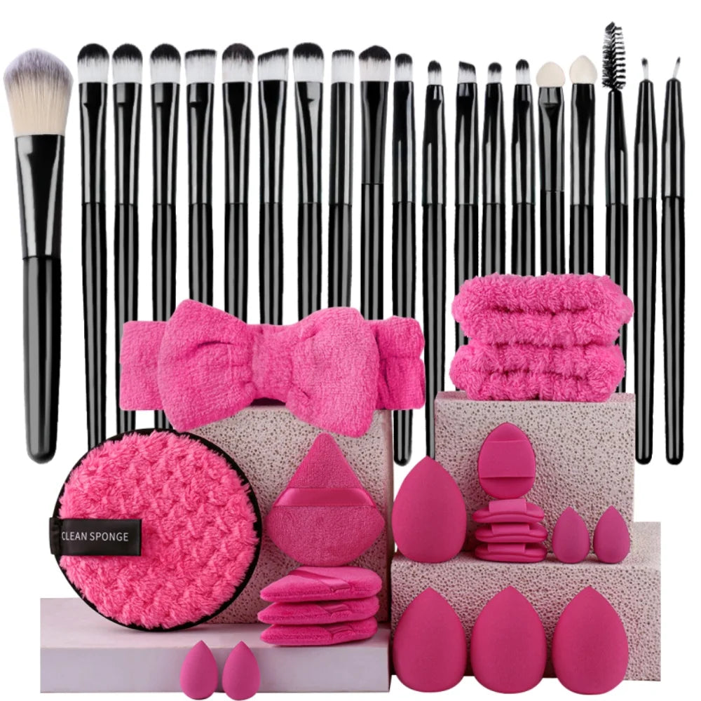 Premium Synthetic Kabuki Makeup Brush Set – Foundation, Concealer, Powder, Blush & Eye Blending Brushes