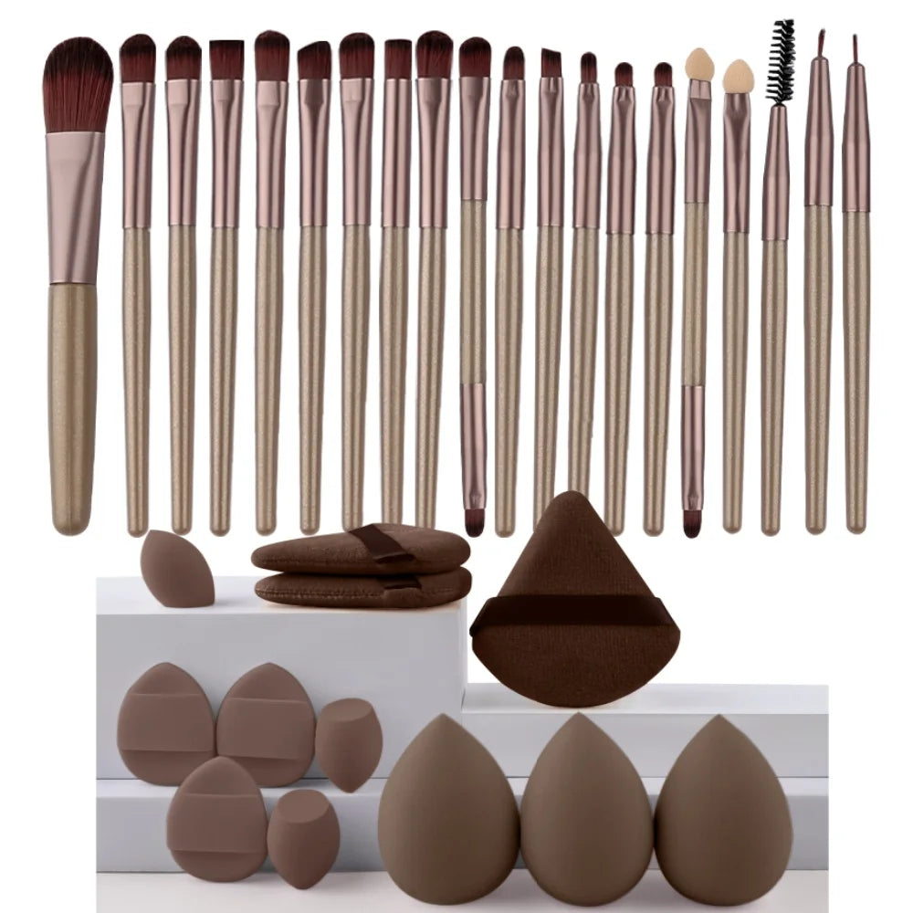 Premium Synthetic Kabuki Makeup Brush Set – Foundation, Concealer, Powder, Blush & Eye Blending Brushes