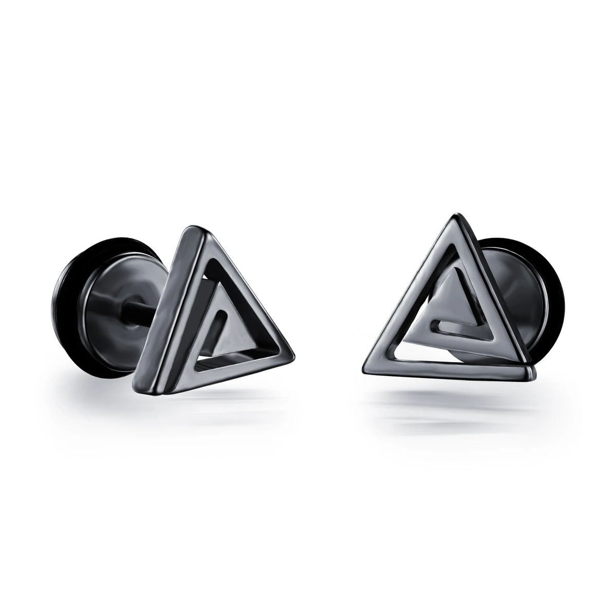Small Black Punk Stud Earrings For Women Men Boy 2020 New Fashion Zircon Geometry Stainless Steel Jewelry Accessories Earrings