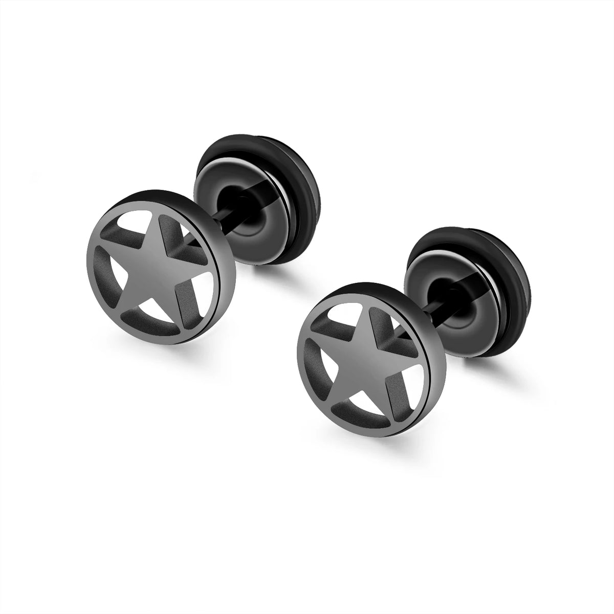 Small Black Punk Stud Earrings For Women Men Boy 2020 New Fashion Zircon Geometry Stainless Steel Jewelry Accessories Earrings