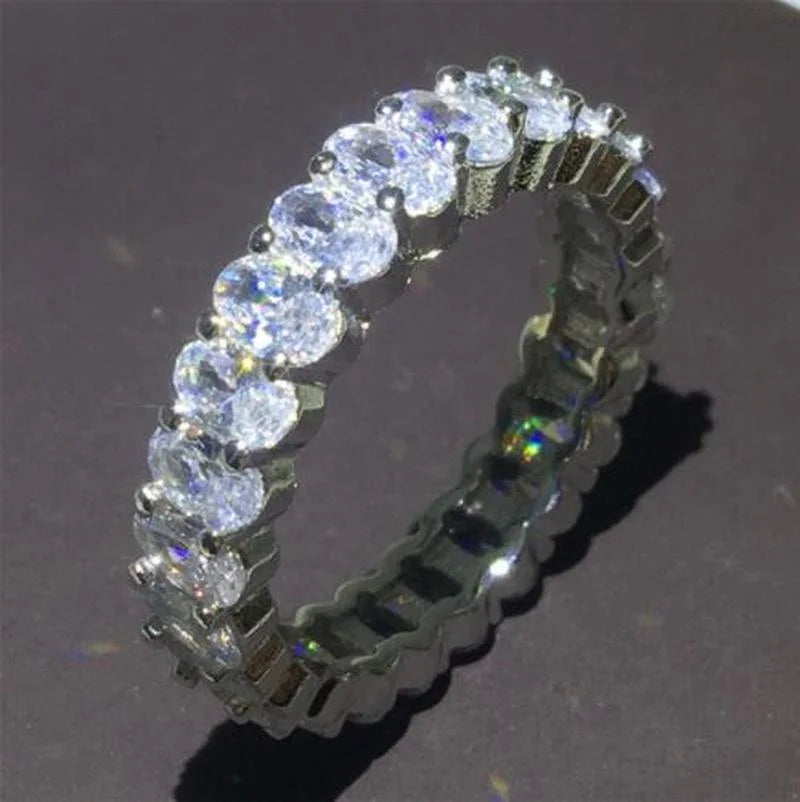 Wholesale Eternity Band Promise ring 925 Sterling silver Diamond cz Engagement Wedding Rings for women Men Finger Party Jewelry