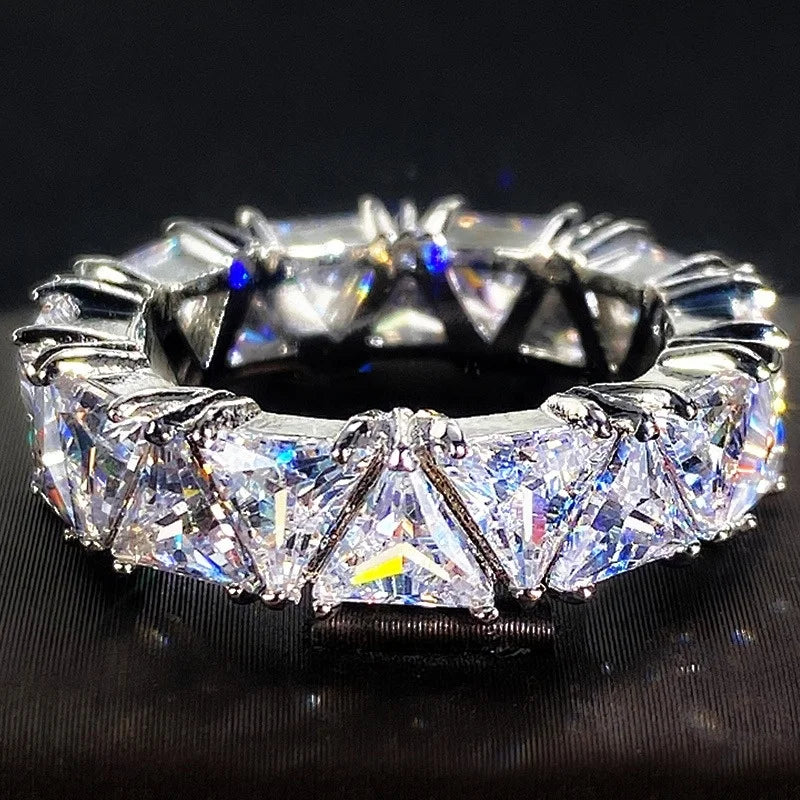 Wholesale Eternity Band Promise ring 925 Sterling silver Diamond cz Engagement Wedding Rings for women Men Finger Party Jewelry