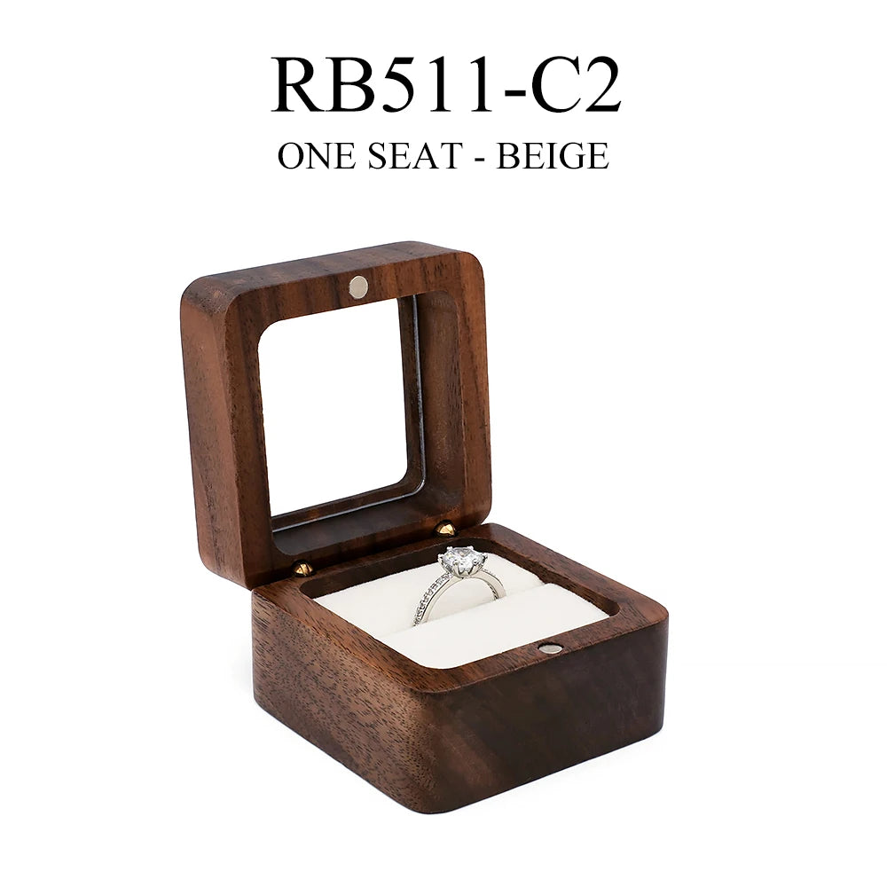 Wood Ring Box Wedding Jewelry Organizer Gift Box Personalized Engraving Proposal Ring Holder Bracelet Earring Packaging