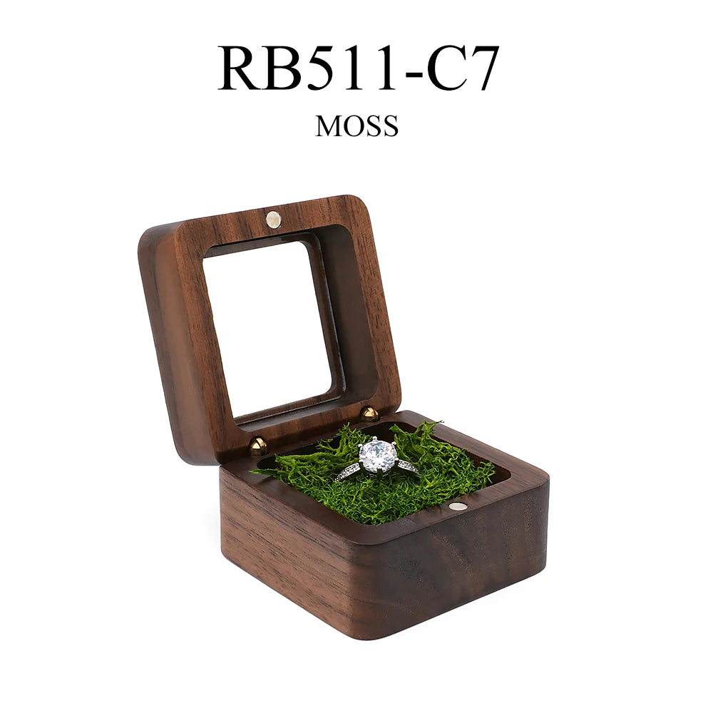 Wood Ring Box Wedding Jewelry Organizer Gift Box Personalized Engraving Proposal Ring Holder Bracelet Earring Packaging