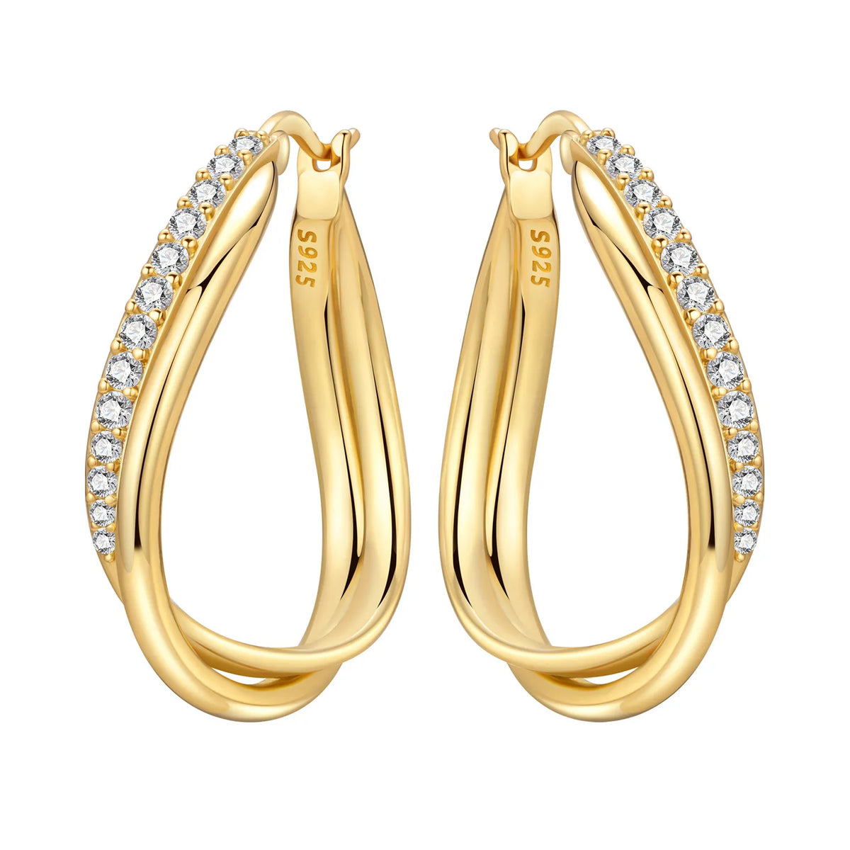 Orstarry S925 Sterling Silver 18k Gold Modern Square Earrings Hoop Earrings For Women Jewelry Original Trendy Anniversary Gifts