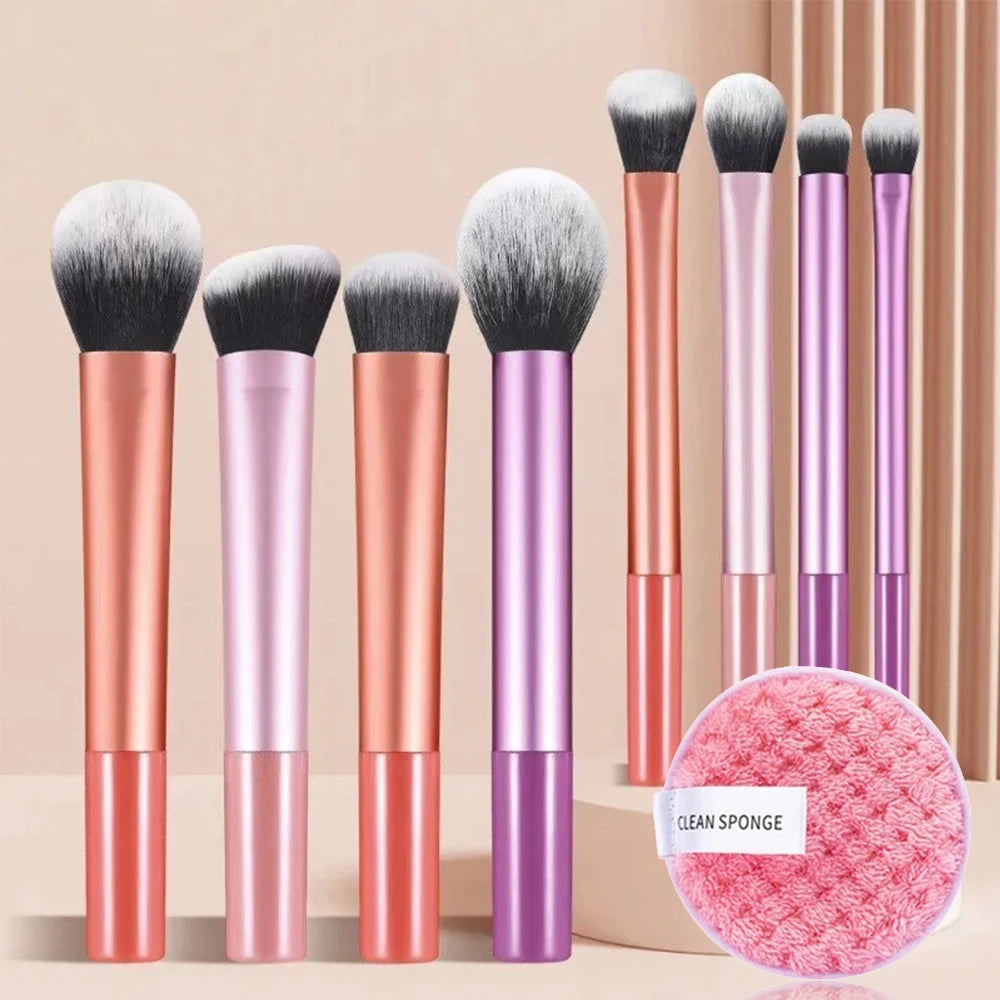 8pcs Makeup Brush Kit Soft Synthetic Hair Make Up Brushes Foundation Blush Eyeshadow Cosmetic Makeup Tools