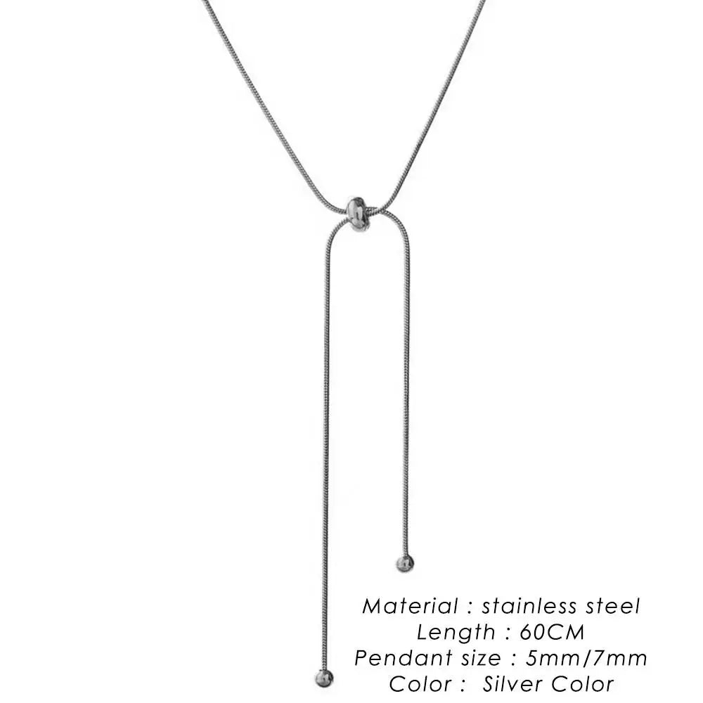 Personalized Snake Chain Adjustable Y Necklace for Woman Clavicle Pendant Stainless Steel Necklace Women's Holiday Gift Jewelry