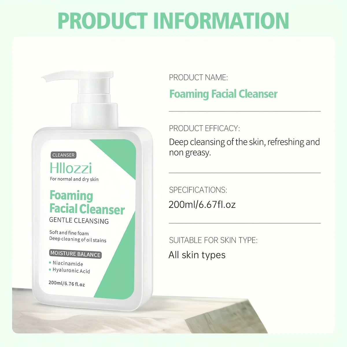 Niacinamide Facial Cleanser Cleansing Acne Oil Control Blackhead Remover Shrink Pores Remove Grease Skin Care