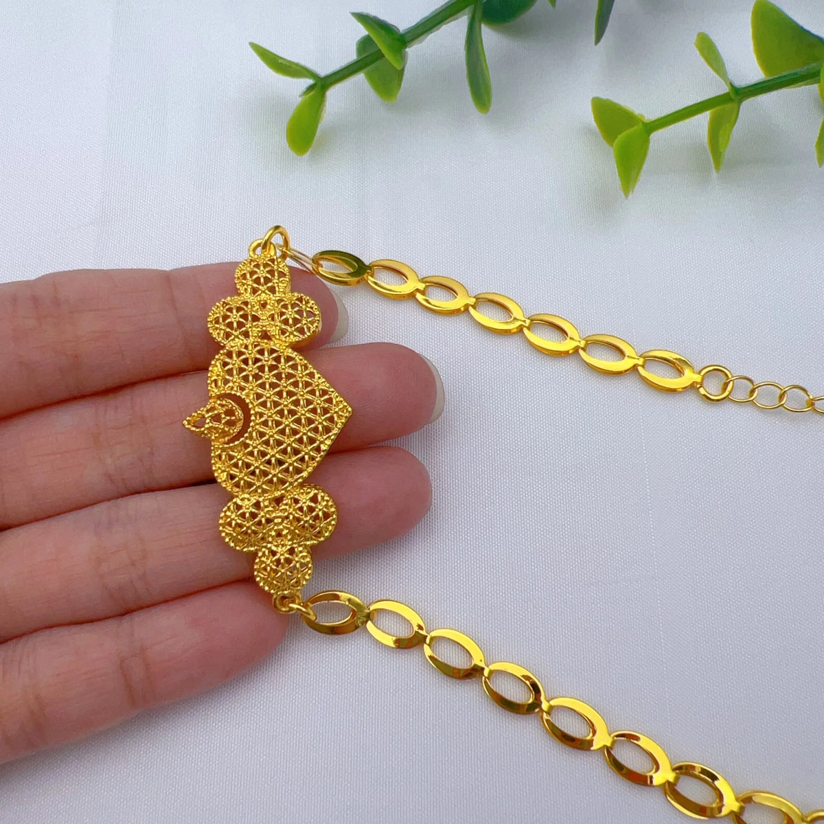 Dubai 24K Gold Color Bridal Jewelry Set For Women Nigerian Ethiopian Heart Necklace Bracelet Earring Ring Sets Party Gift