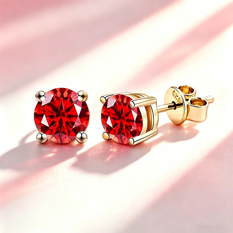 Classic 100% Moissanite Stud Earrings with Lace Six-Prong High-End Texture Elegant and Stylish Earrings