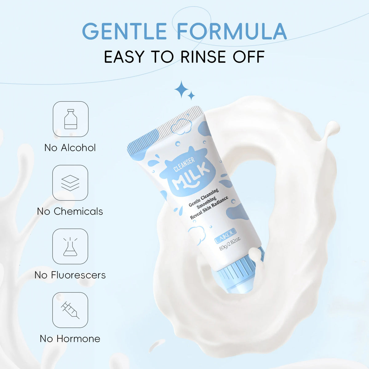 LAIKOU Milk Cleansing Bar Gentle Face Body Soap Nourishing Treatment Even Skin Tone Facial Bar 80g