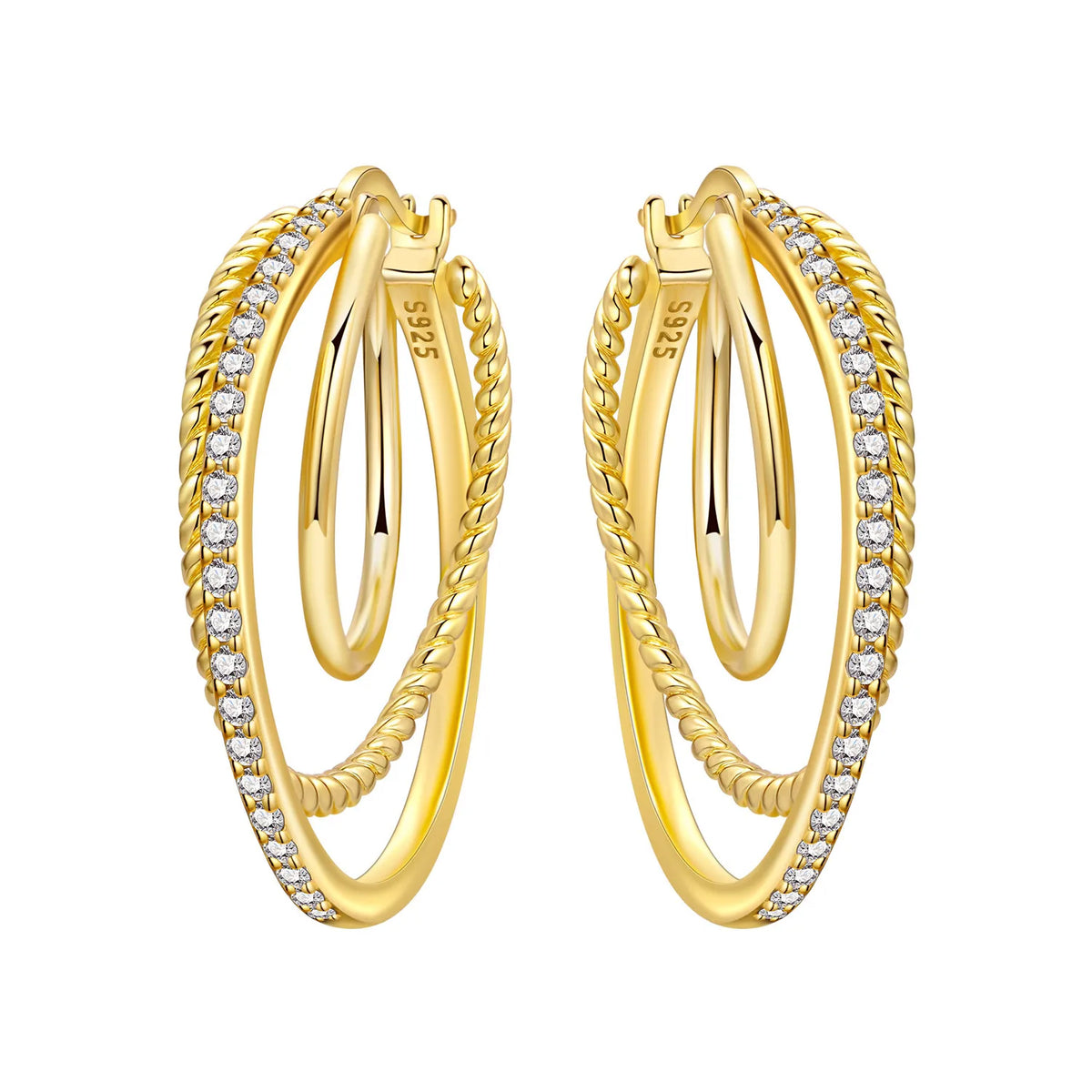 Orstarry S925 Sterling Silver 18k Gold Modern Square Earrings Hoop Earrings For Women Jewelry Original Trendy Anniversary Gifts