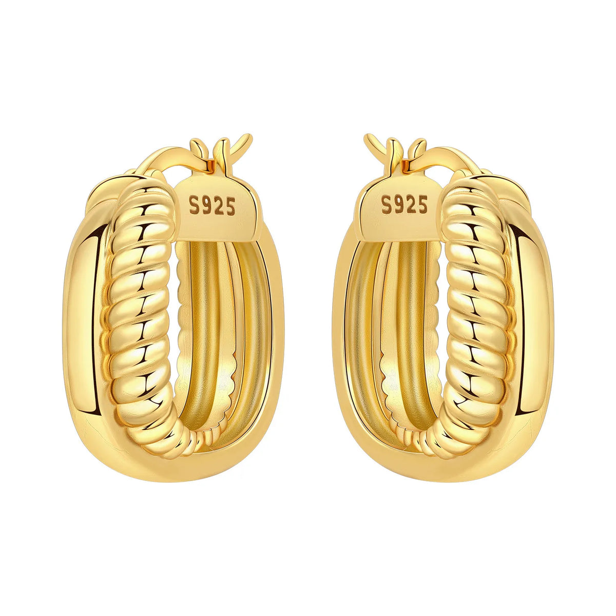 Orstarry S925 Sterling Silver 18k Gold Modern Square Earrings Hoop Earrings For Women Jewelry Original Trendy Anniversary Gifts