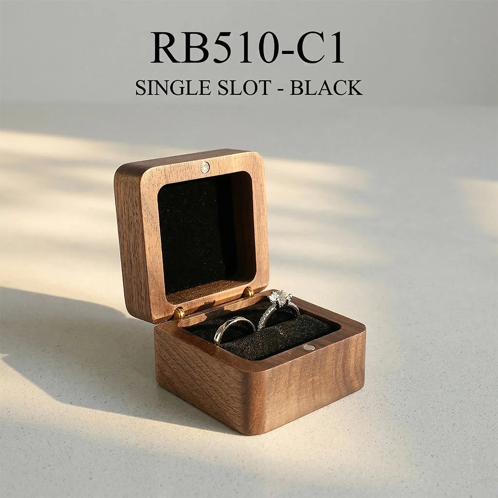 Wood Ring Box Wedding Jewelry Organizer Gift Box Personalized Engraving Proposal Ring Holder Bracelet Earring Packaging