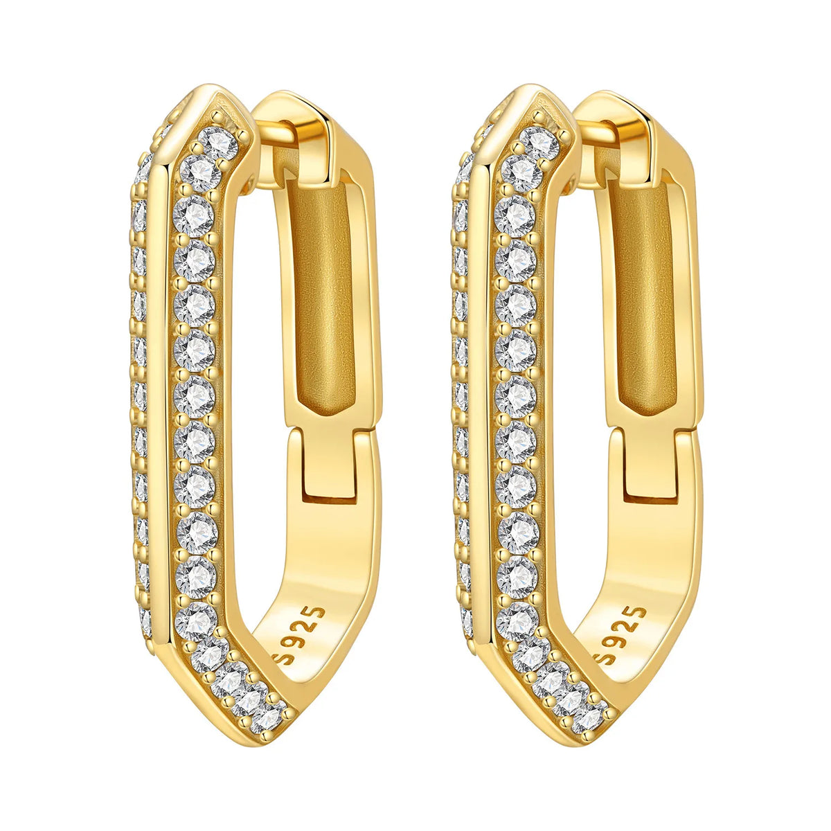 Orstarry S925 Sterling Silver 18k Gold Modern Square Earrings Hoop Earrings For Women Jewelry Original Trendy Anniversary Gifts