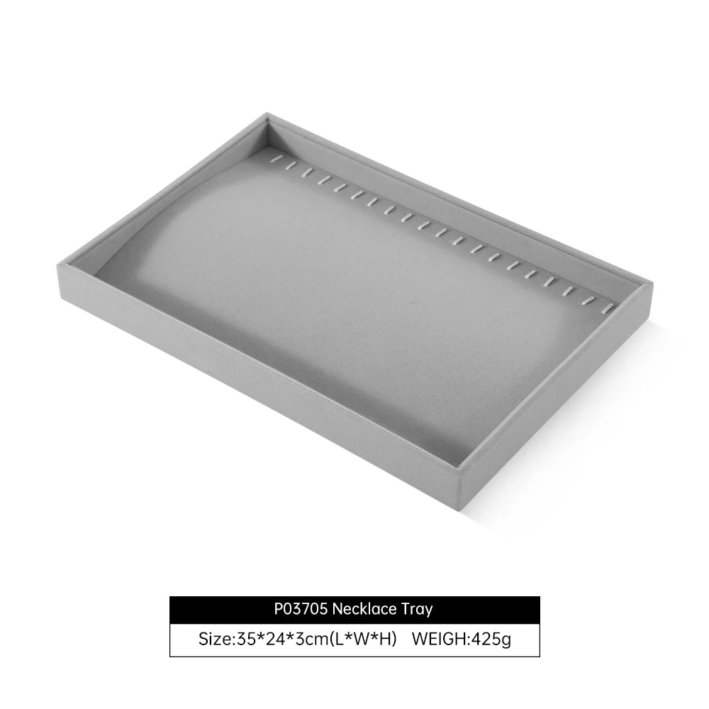 Yinbeini Velvet Ring Earring Bracelet Necklace Display Tray Table Top Stackable Drawer Storage Jewelry Organizer Tray P038