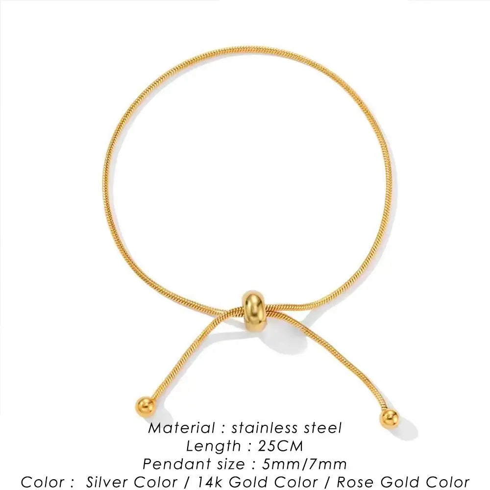 Personalized Snake Chain Adjustable Y Necklace for Woman Clavicle Pendant Stainless Steel Necklace Women's Holiday Gift Jewelry