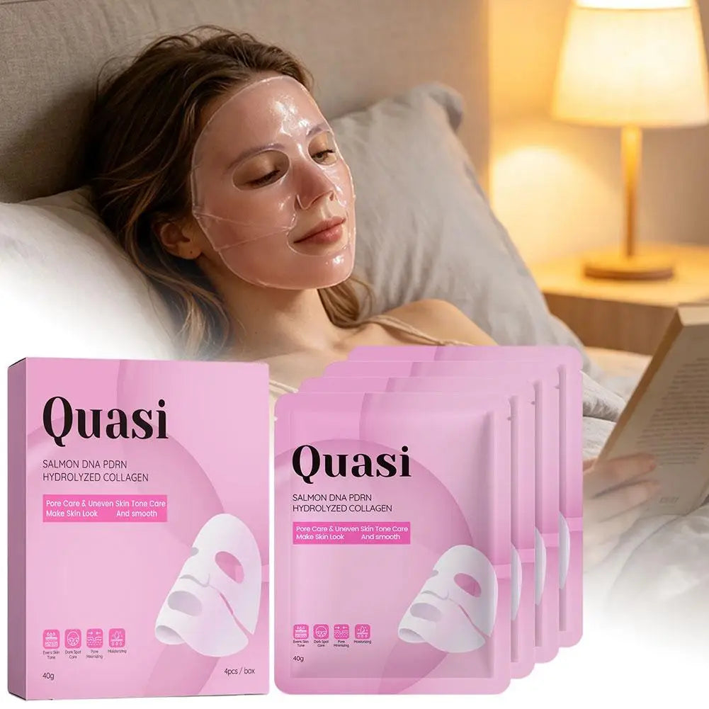 QUASI Collagen Hydrating Mask Nourish Anti-Aging Surme Face Mask Pore Minimizing Smooth Fine Lines Firming Sleep Mask 4Pcs/Box