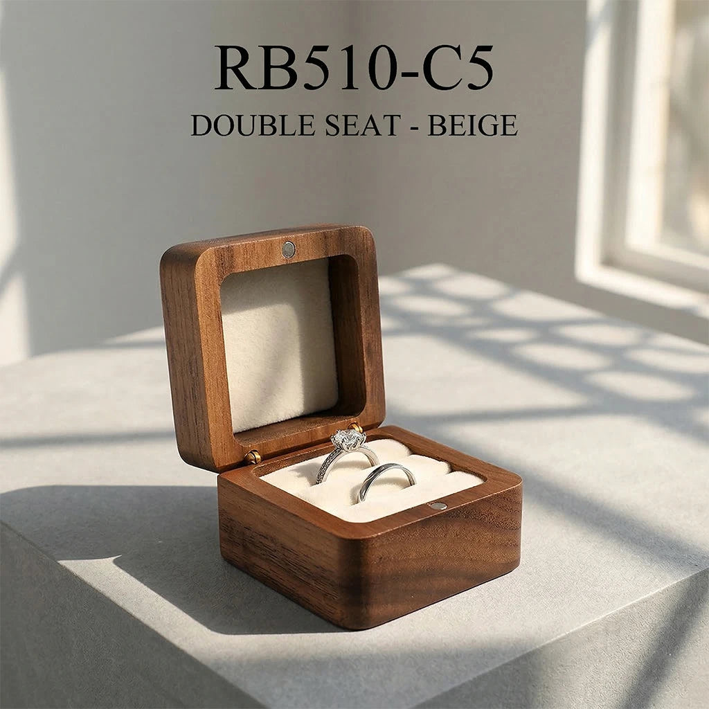 Wood Ring Box Wedding Jewelry Organizer Gift Box Personalized Engraving Proposal Ring Holder Bracelet Earring Packaging