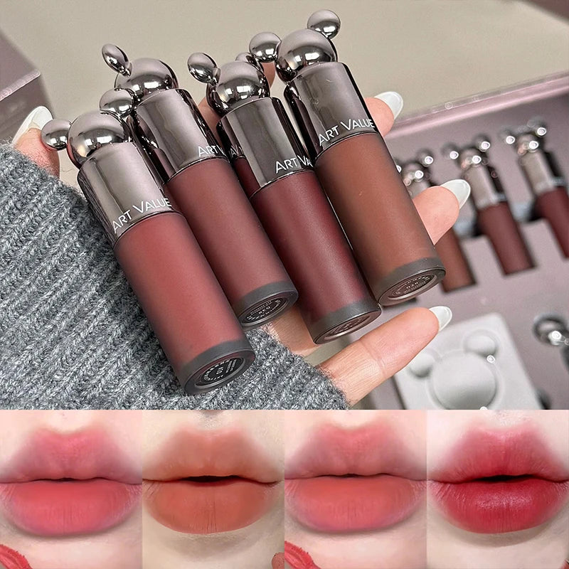 ART VALUE Makeup Sets Include 4 Lip Mud,1 Face Blush,1 Pressed Powder,1 Eyesshadow Palette,1 Highlighter Powder, 8 PCS Cosmetics