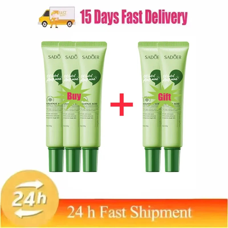 Salicylic Acid Acne Treatment Face Cream Repair Pimple Spots Deep Cleaning Pore Anti-acne Scar Oil Control Moisturizer Skin Care