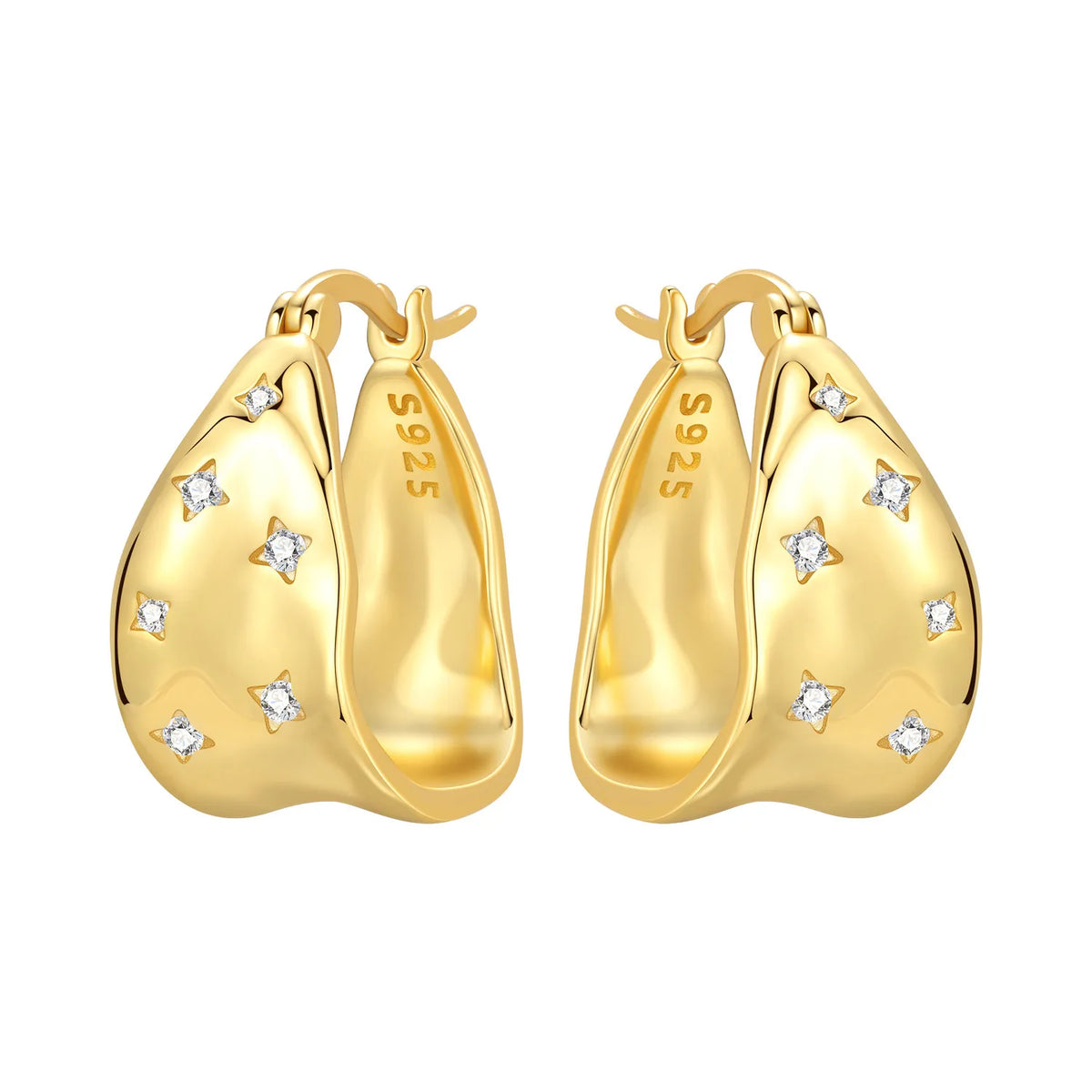 Orstarry S925 Sterling Silver 18k Gold Modern Square Earrings Hoop Earrings For Women Jewelry Original Trendy Anniversary Gifts