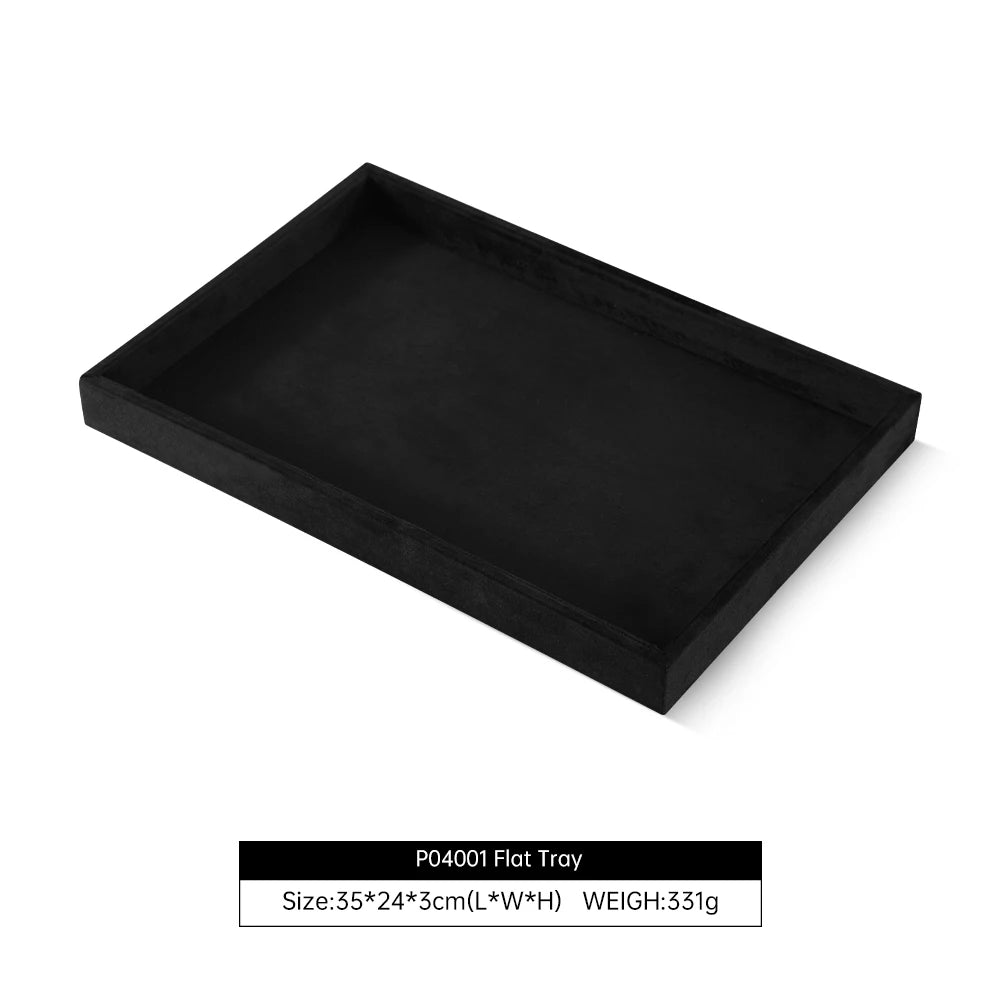 Yinbeini Velvet Ring Earring Bracelet Necklace Display Tray Table Top Stackable Drawer Storage Jewelry Organizer Tray P038