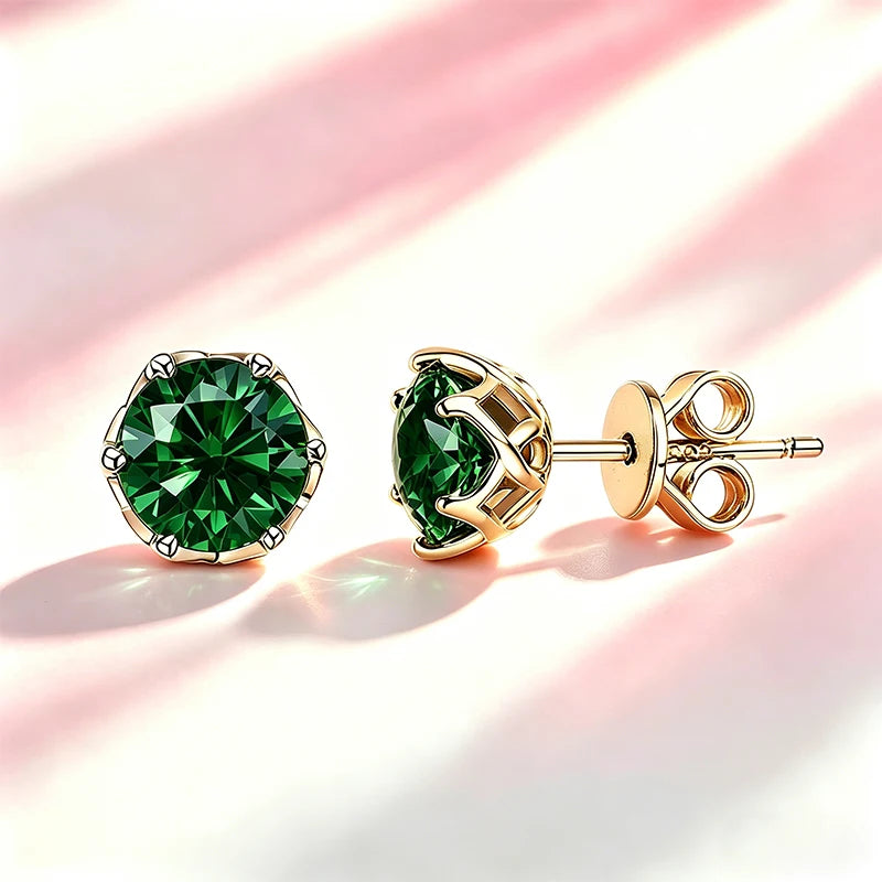 Classic 100% Moissanite Stud Earrings with Lace Six-Prong High-End Texture Elegant and Stylish Earrings