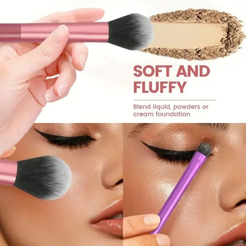8pcs Makeup Brush Kit Soft Synthetic Hair Make Up Brushes Foundation Blush Eyeshadow Cosmetic Makeup Tools