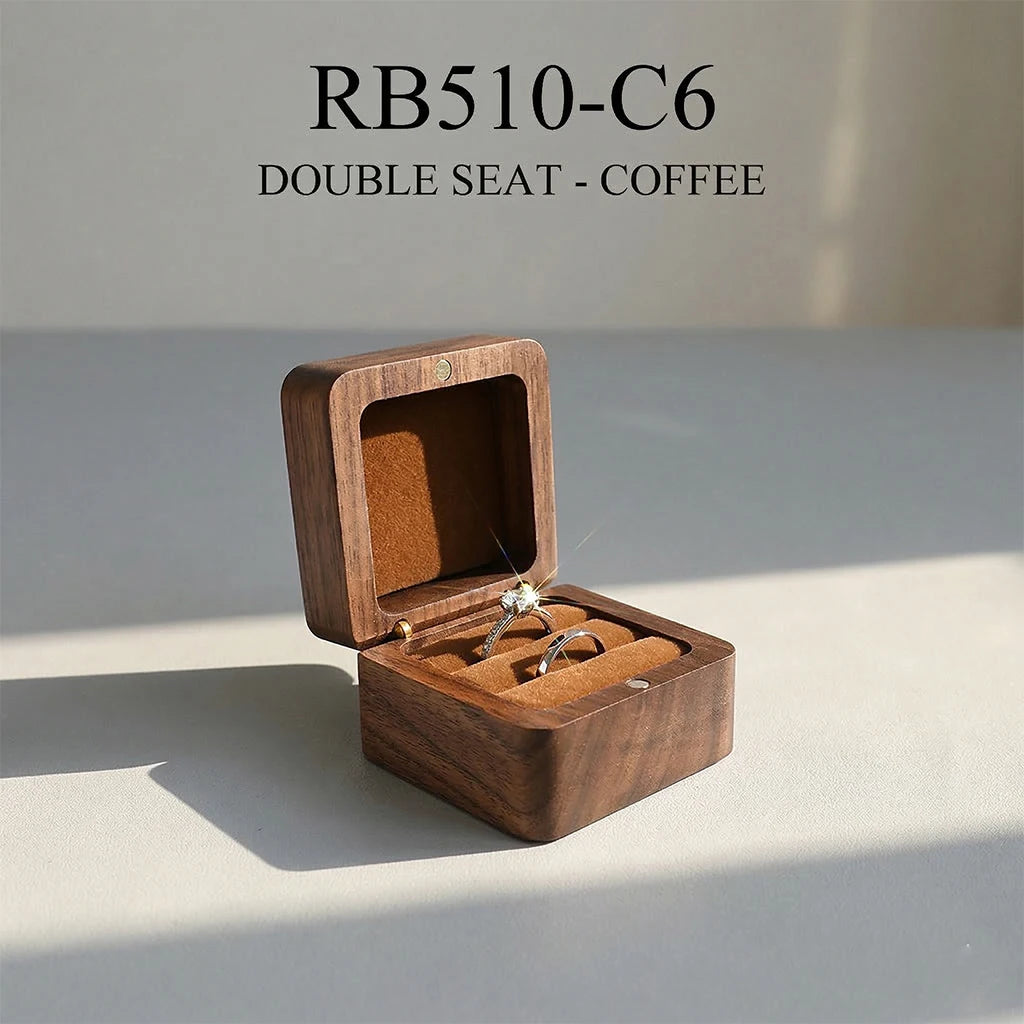 Wood Ring Box Wedding Jewelry Organizer Gift Box Personalized Engraving Proposal Ring Holder Bracelet Earring Packaging