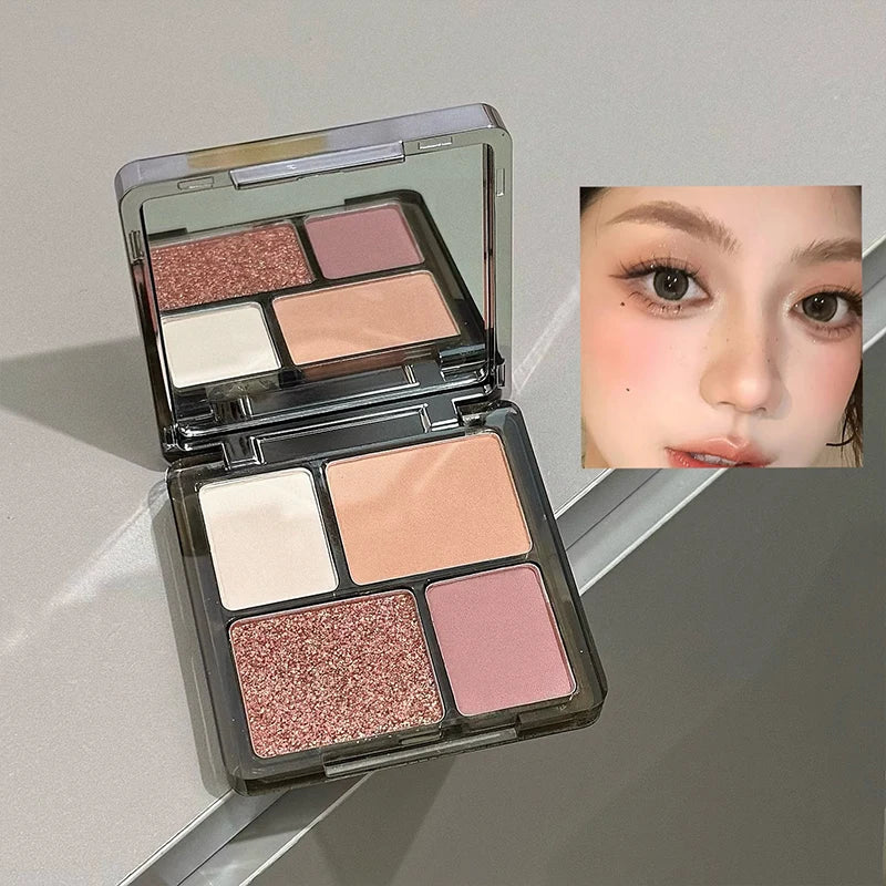 ART VALUE Makeup Sets Include 4 Lip Mud,1 Face Blush,1 Pressed Powder,1 Eyesshadow Palette,1 Highlighter Powder, 8 PCS Cosmetics