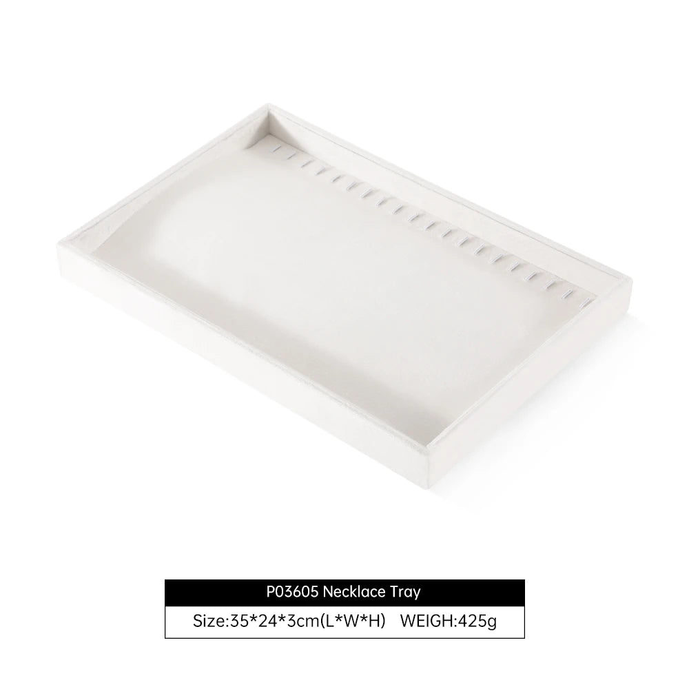 Yinbeini Velvet Ring Earring Bracelet Necklace Display Tray Table Top Stackable Drawer Storage Jewelry Organizer Tray P038