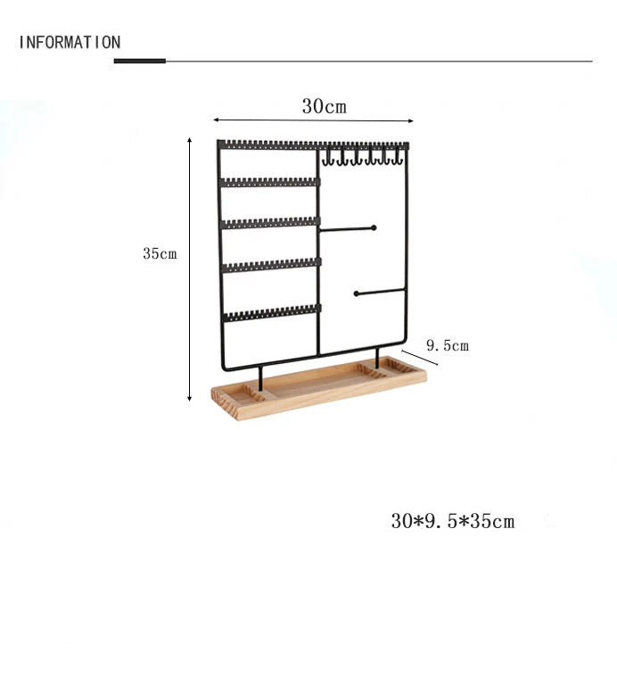 Multifunctional Earring Display Rack Necklace Ring Storage Rack Detachable Wooden Bottom Women Bracelet Watch Jewelry Rack