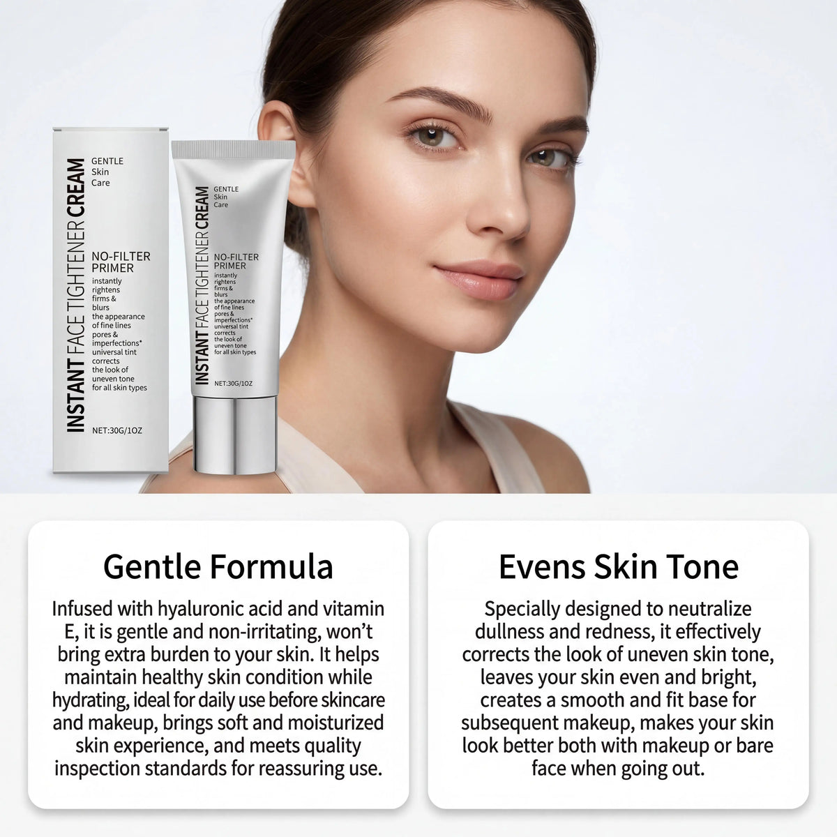 Instant Firming Face Cream Minimize Wrinkles Fine Lines Shrink Facial Pores Instant Skin Tightener Moisturize Face Primer Makeup