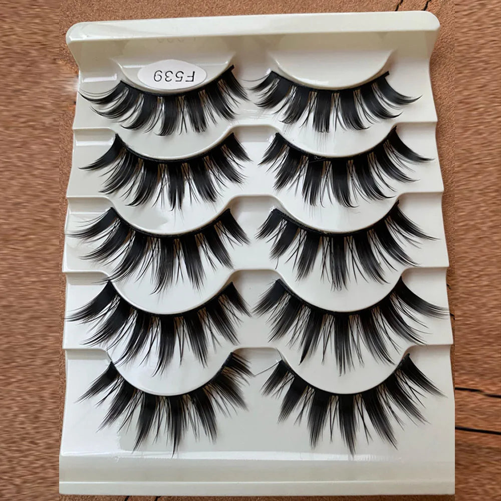 5 Pairs Little Devil Cosplay False Lashes Makeup Extension Fake Eyelashes 3D Japanse Lolita Eyelash Daily Eye Lash Make-Up Tool