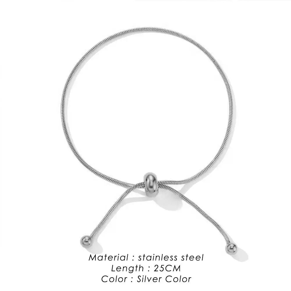 Personalized Snake Chain Adjustable Y Necklace for Woman Clavicle Pendant Stainless Steel Necklace Women's Holiday Gift Jewelry