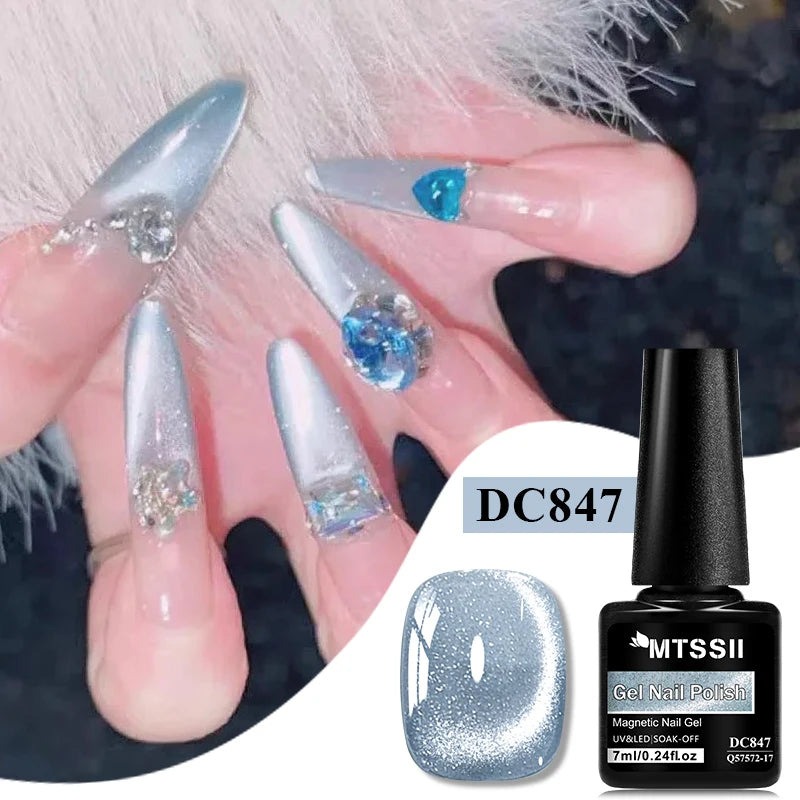 Moonlight Crystal Cat Magnetic Gel Nail Polish Holographic Glitter Semi Permanent Nail Art UV Gel Soak Off Varnish Nail Supplies