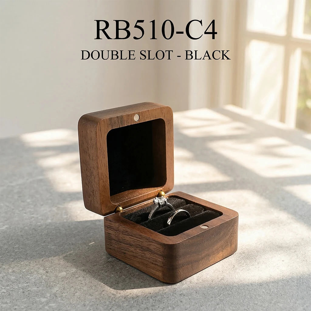 Wood Ring Box Wedding Jewelry Organizer Gift Box Personalized Engraving Proposal Ring Holder Bracelet Earring Packaging