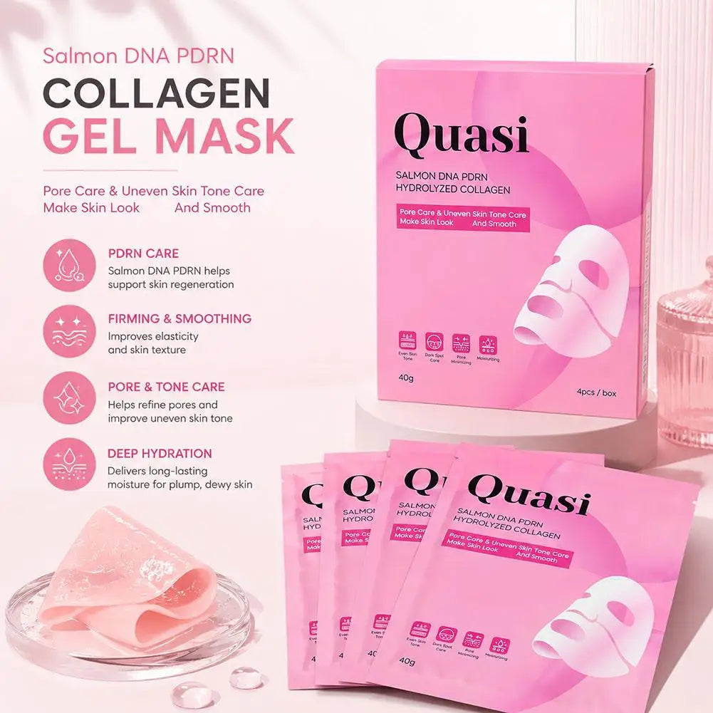 QUASI Collagen Hydrating Mask Nourish Anti-Aging Surme Face Mask Pore Minimizing Smooth Fine Lines Firming Sleep Mask 4Pcs/Box