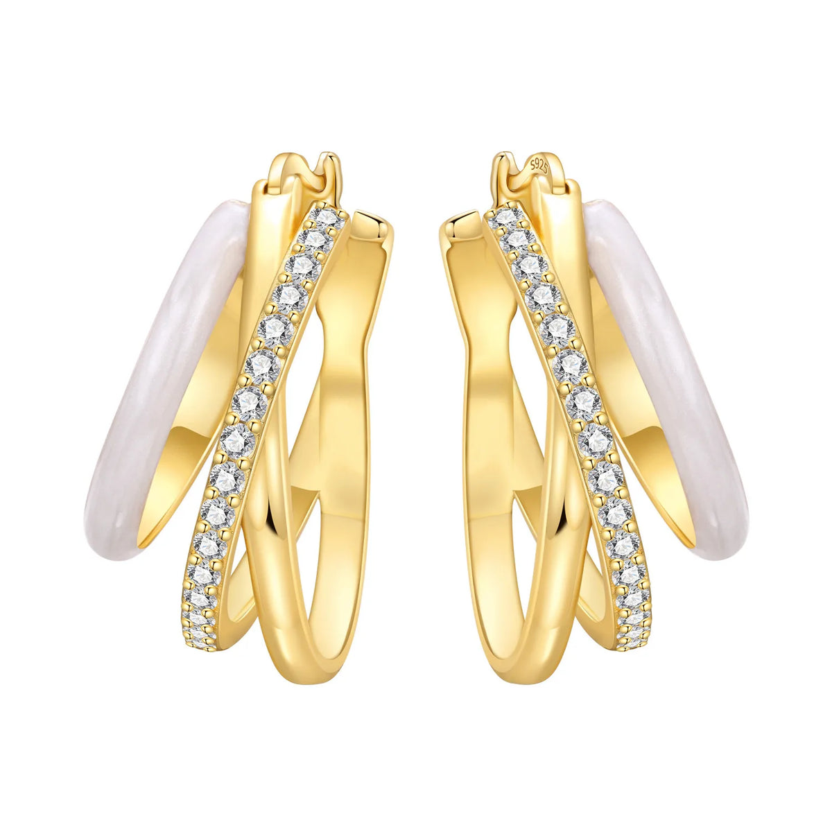Orstarry S925 Sterling Silver 18k Gold Modern Square Earrings Hoop Earrings For Women Jewelry Original Trendy Anniversary Gifts