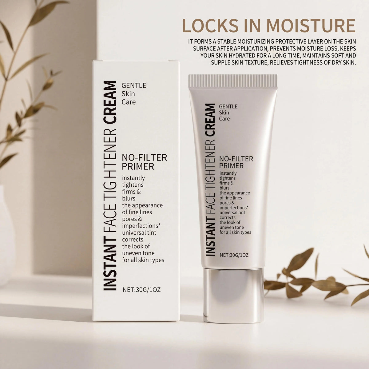 Instant Firming Face Cream Minimize Wrinkles Fine Lines Shrink Facial Pores Instant Skin Tightener Moisturize Face Primer Makeup