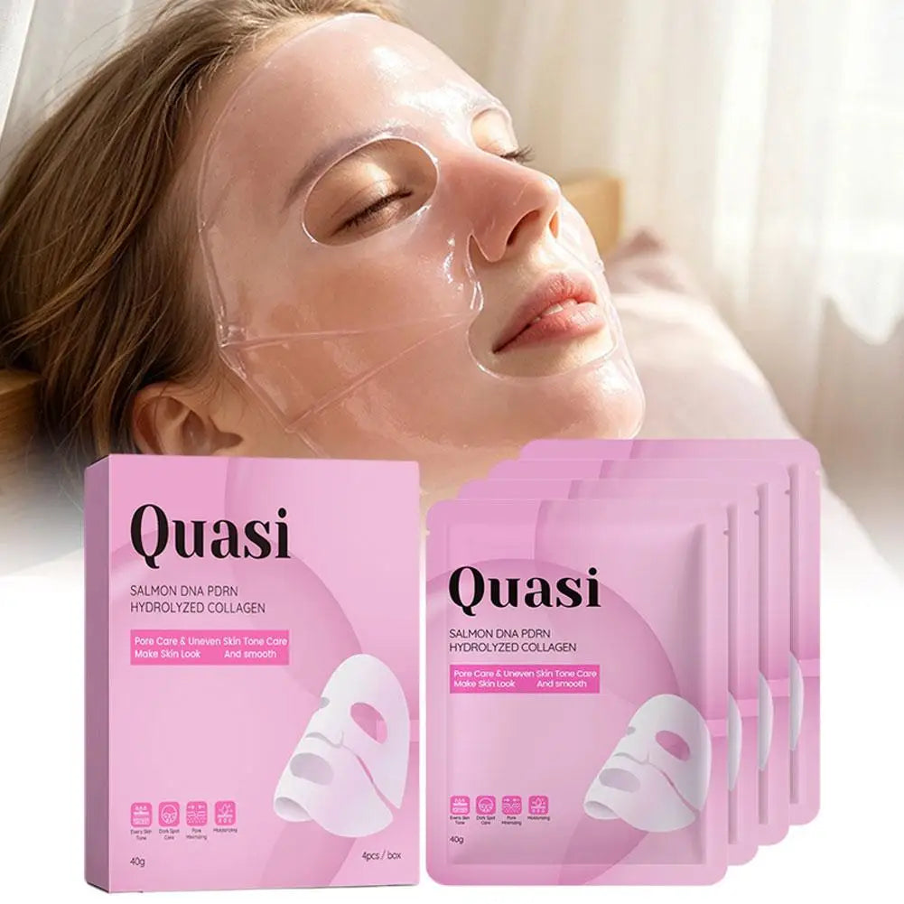 QUASI Collagen Hydrating Mask Nourish Anti-Aging Surme Face Mask Pore Minimizing Smooth Fine Lines Firming Sleep Mask 4Pcs/Box