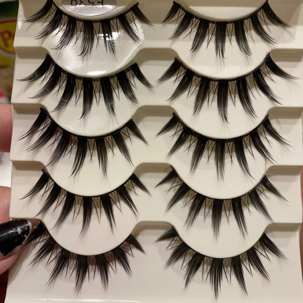 5 Pairs Little Devil Cosplay False Lashes Makeup Extension Fake Eyelashes 3D Japanse Lolita Eyelash Daily Eye Lash Make-Up Tool