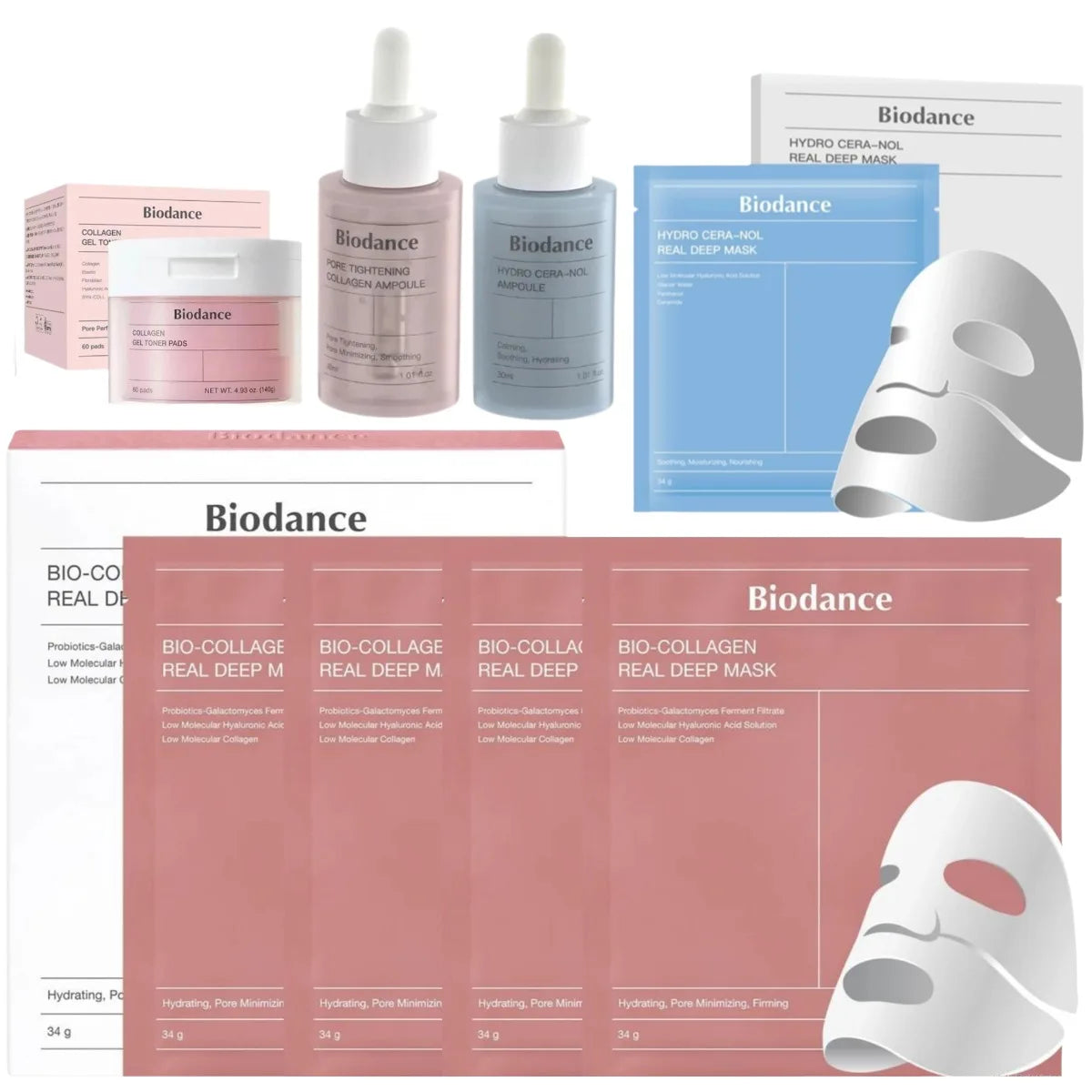 Bio-Collagen Collagen Face Mask Face Barrier Repair Soothing Ampoule Essence Moisturizing Refined Pores Mask Korean Skin Care