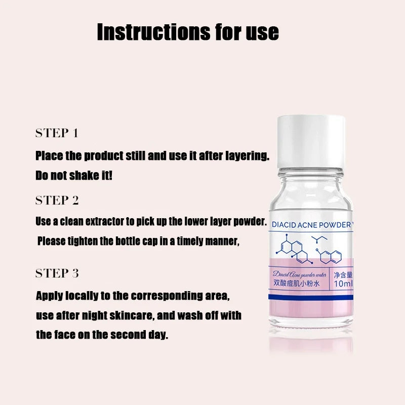 10ml Pink Salicylic Acid Concentrated Acne Essence - Containing Salicylic Acid, Lactose Acid, Calamine, Double Acid Dual Care