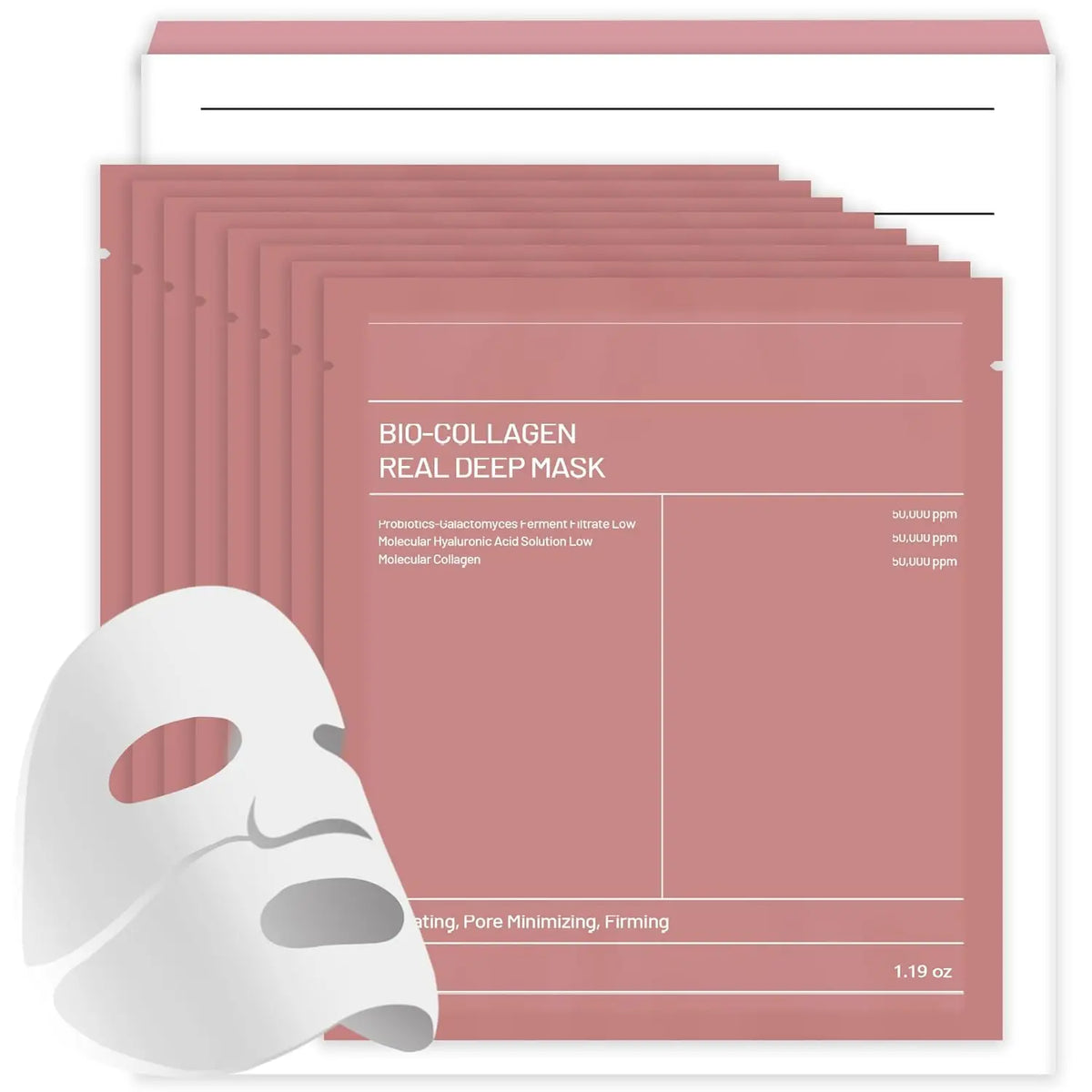 Bio-Collagen Real Face Mask Overnight Hydrating Deep Hydration Soothing Firming Masks Sheet for All Skin Types Skincare