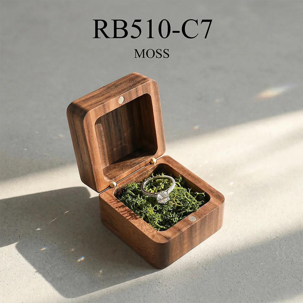 Wood Ring Box Wedding Jewelry Organizer Gift Box Personalized Engraving Proposal Ring Holder Bracelet Earring Packaging