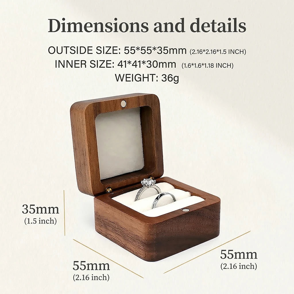 Wood Ring Box Wedding Jewelry Organizer Gift Box Personalized Engraving Proposal Ring Holder Bracelet Earring Packaging